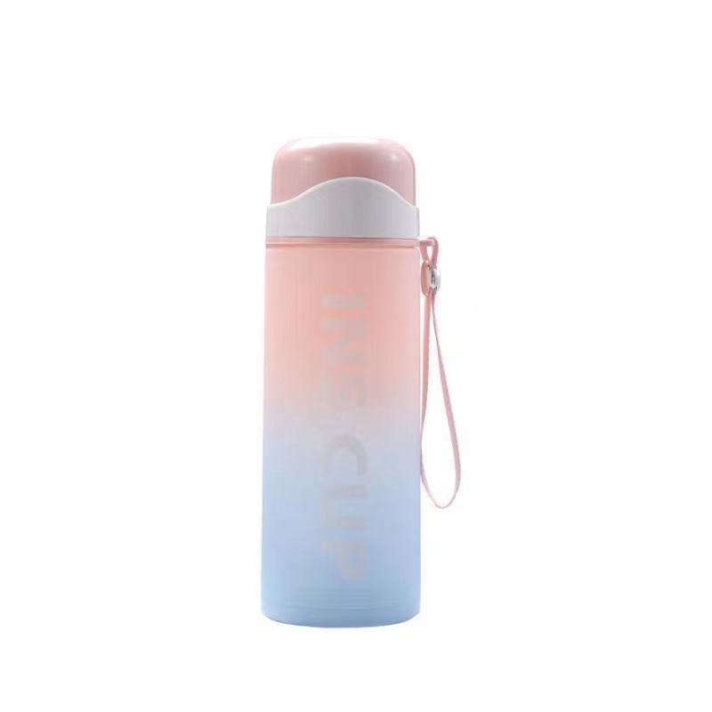 Philippine cross-border double-layer water cup, anti-scald plastic glass cup, anti-drop sports office gift cup, gradient color glass cup Item Picture