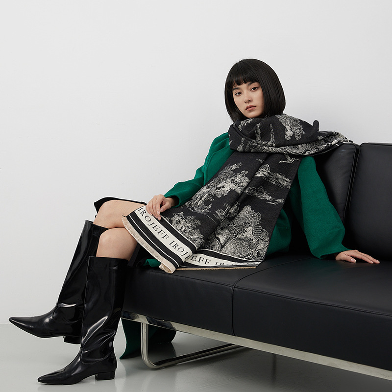 围巾/围巾针织/围巾女长款百搭/穆斯林用品女士穆斯林/刺绣围巾产品图