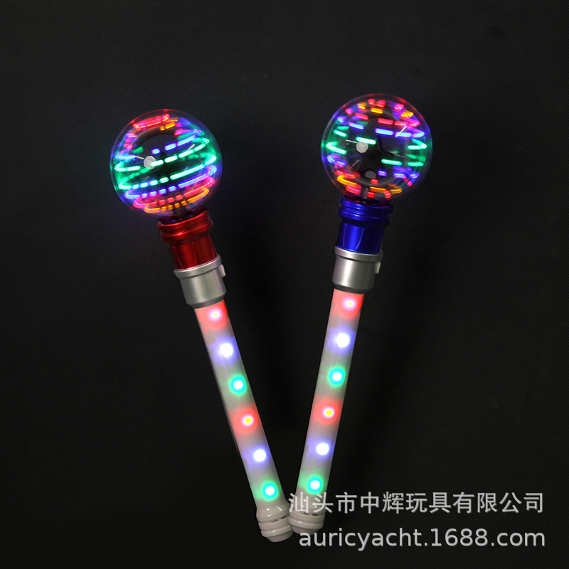 Toy Hand-Held Stick Wholesale Hand-Held Rotating Stick Light Stick Christmas Cheer Magic Stick Huaixing 654 Application Scenario