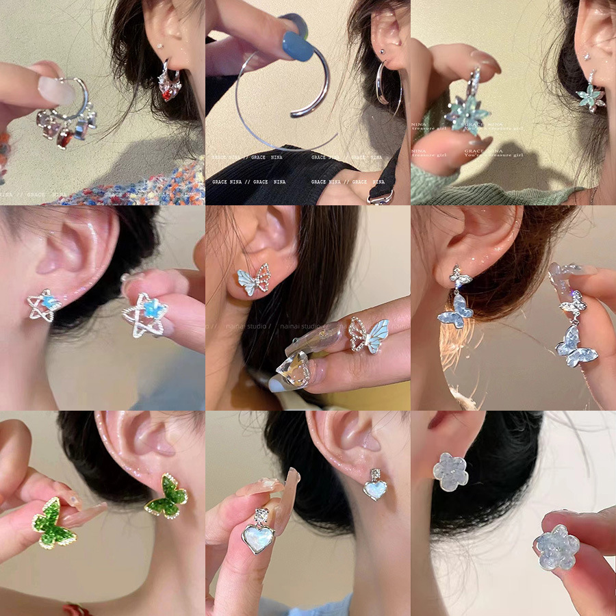 High-end bow, niche and light luxury tassel earrings, feminine charm, 2025 Spring/Summer collection, best-selling alloy earrings Specification image
