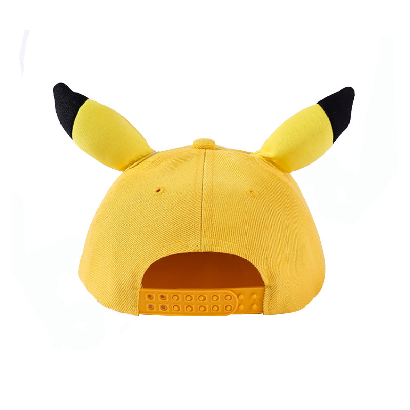 Europe And The United States Cross-Border Hot Sale Of Pikachu Parent-Child Flat Rim Baseball Caps For Men And Women Yellow Baseball Caps Can Be Drawn To Sample Item Picture