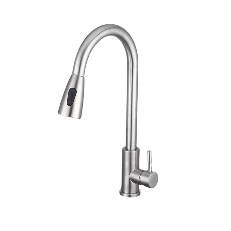 Kitchen Pull Faucet 304 Stainless Steel Universal Telescopic Sink Wash Basin Basin Double Water Hot And Cold Faucet Item Picture
