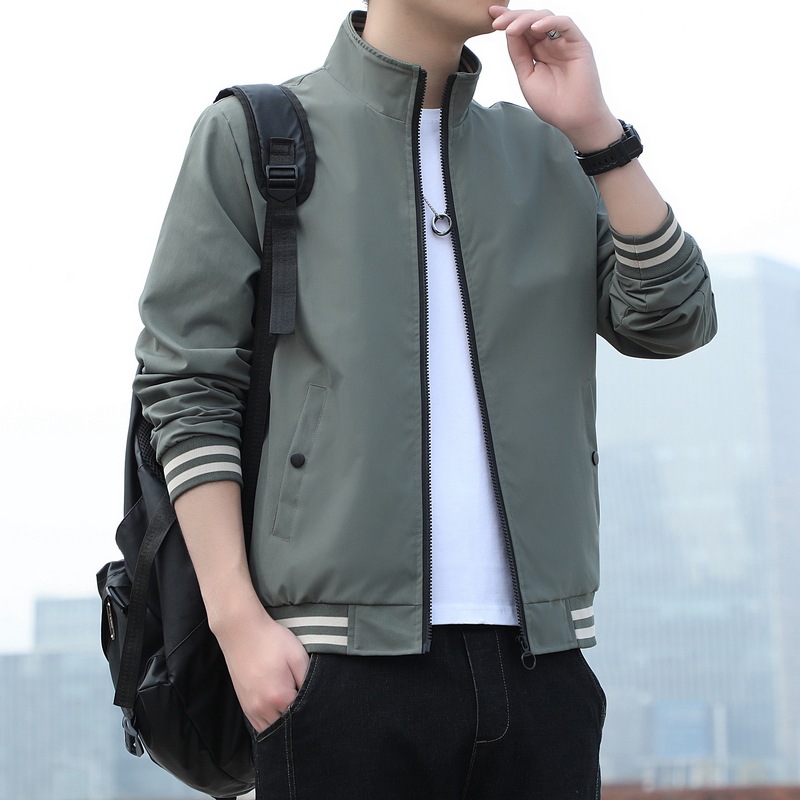 2022 New Spring Autumn Men's Jacket Korean Version Of The Trend Youth Casual Coat Fashion Stand Collar Baseball Wear Men's Wear