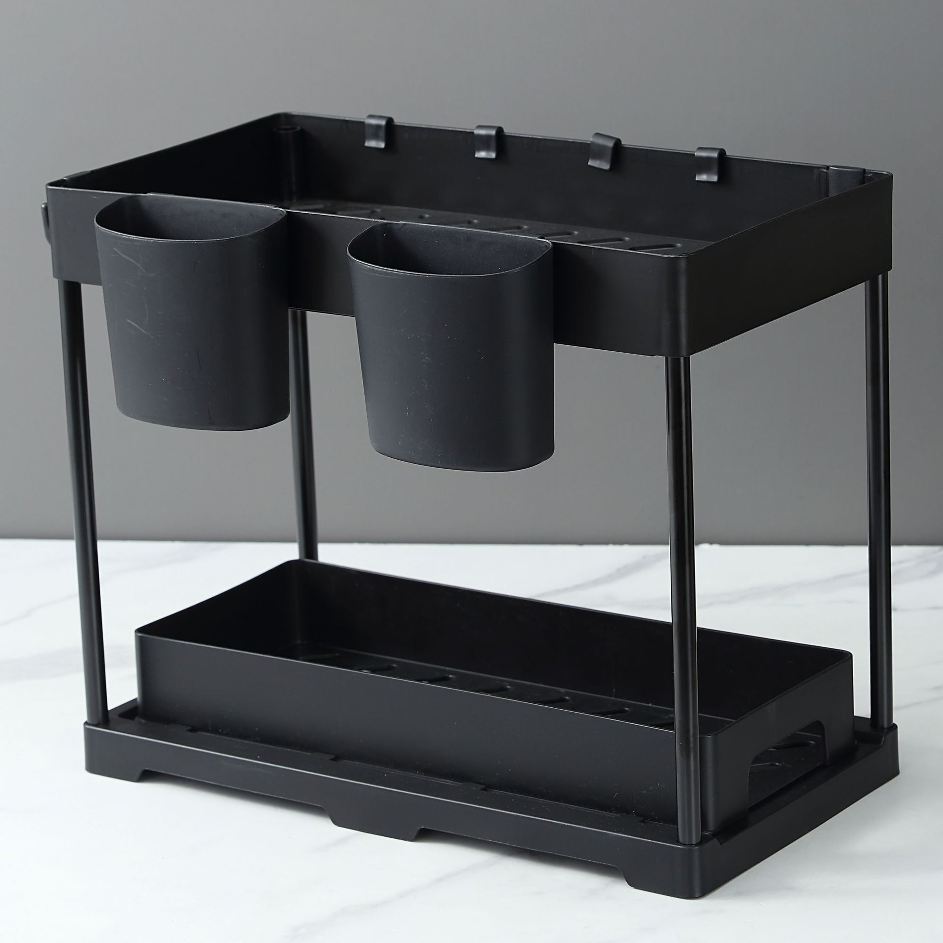 Amazon multi-functional sink storage rack, pull-out cabinet storage rack, 2-layer bathroom rack Application Scenario