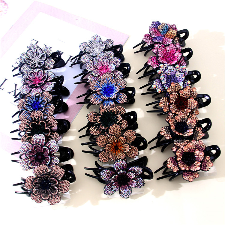 South Korea's New Full Drill Clip Hair Accessories Network Red Hair Card Elegant Temperament Ball Hair Clip Back Head Clip