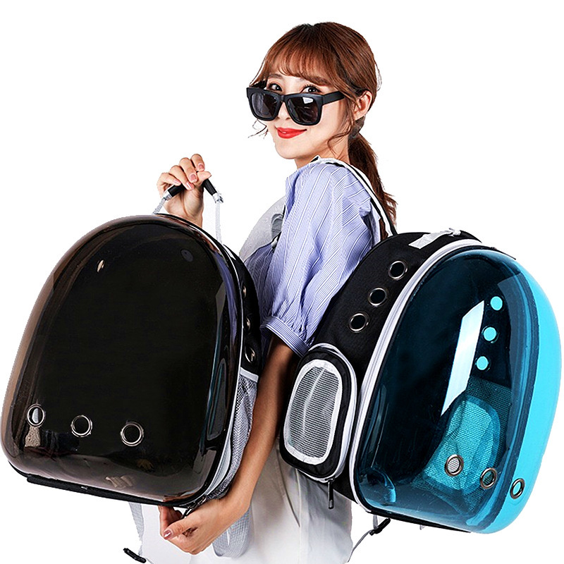 便携外出宠物猫包/透气纯色双肩宠物包/狗狗背包太空包产品图