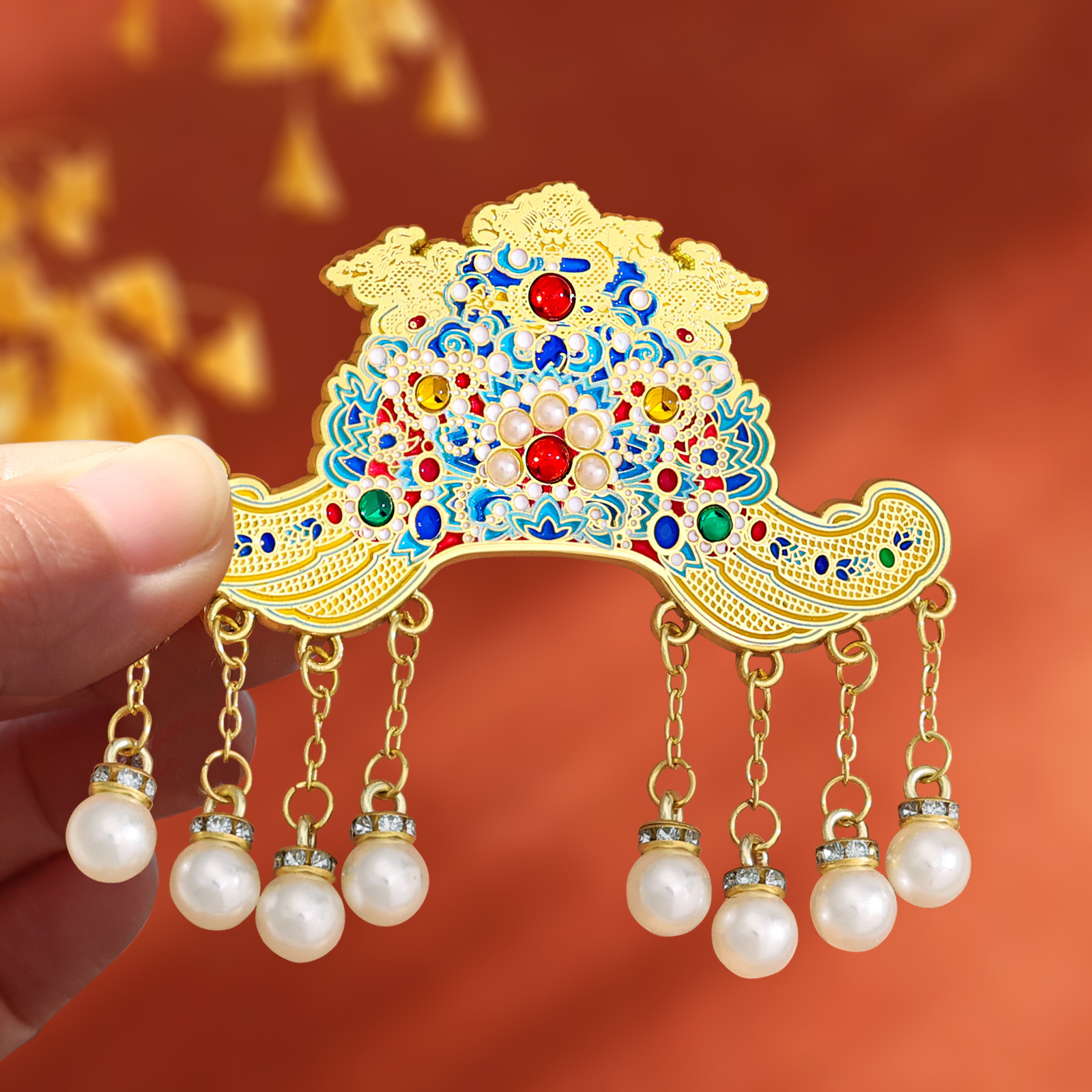 AR Beijing Palace Museum Cultural and Creative metal Phoenix Crown refrigerator stickers, Xi 'an Nanjing Branch, Shanghai National Museum Souvenirs
