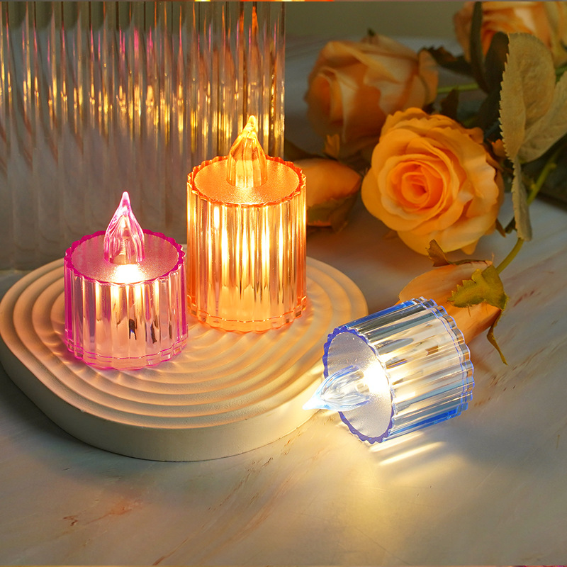 Wholesale transparent crystal candle lights, LED small candles, electronic candles, Christmas creative festival atmosphere decorative lights Specification image