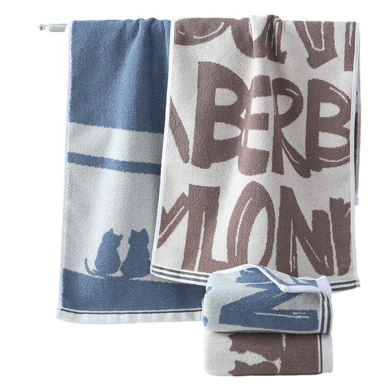 Double-Sided Pure Cotton Color Line Cotton Thick Towel Manufacturers Wholesale Direct Sales Soft Absorbent Face Towel A Hair Item Picture