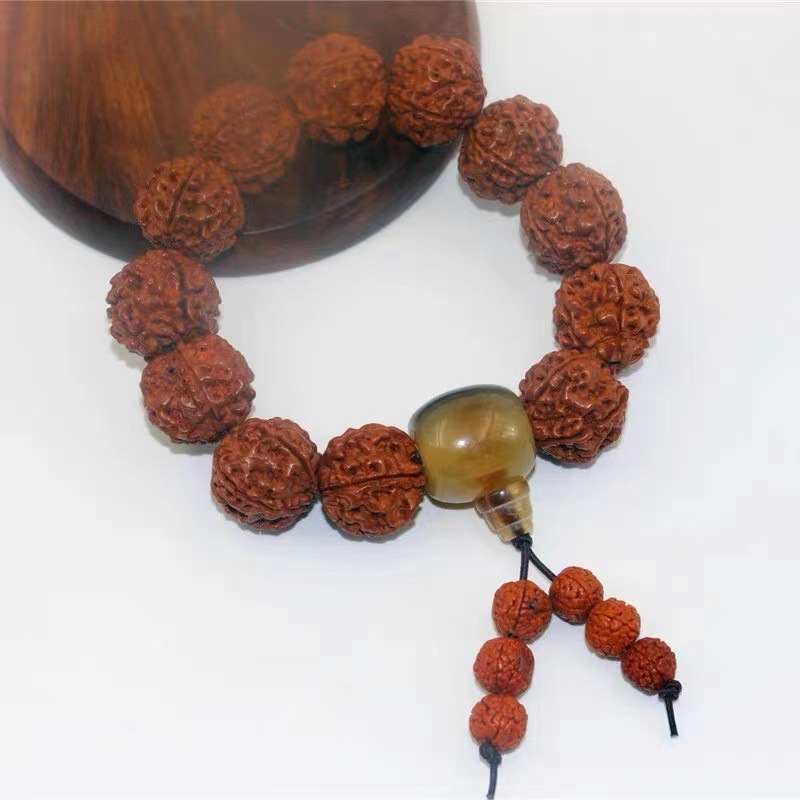 Maharashtra Small Walnut Bracelet For Men Maharashtra Agate Buddha Beads Small Accessory Handpiece Play details Picture