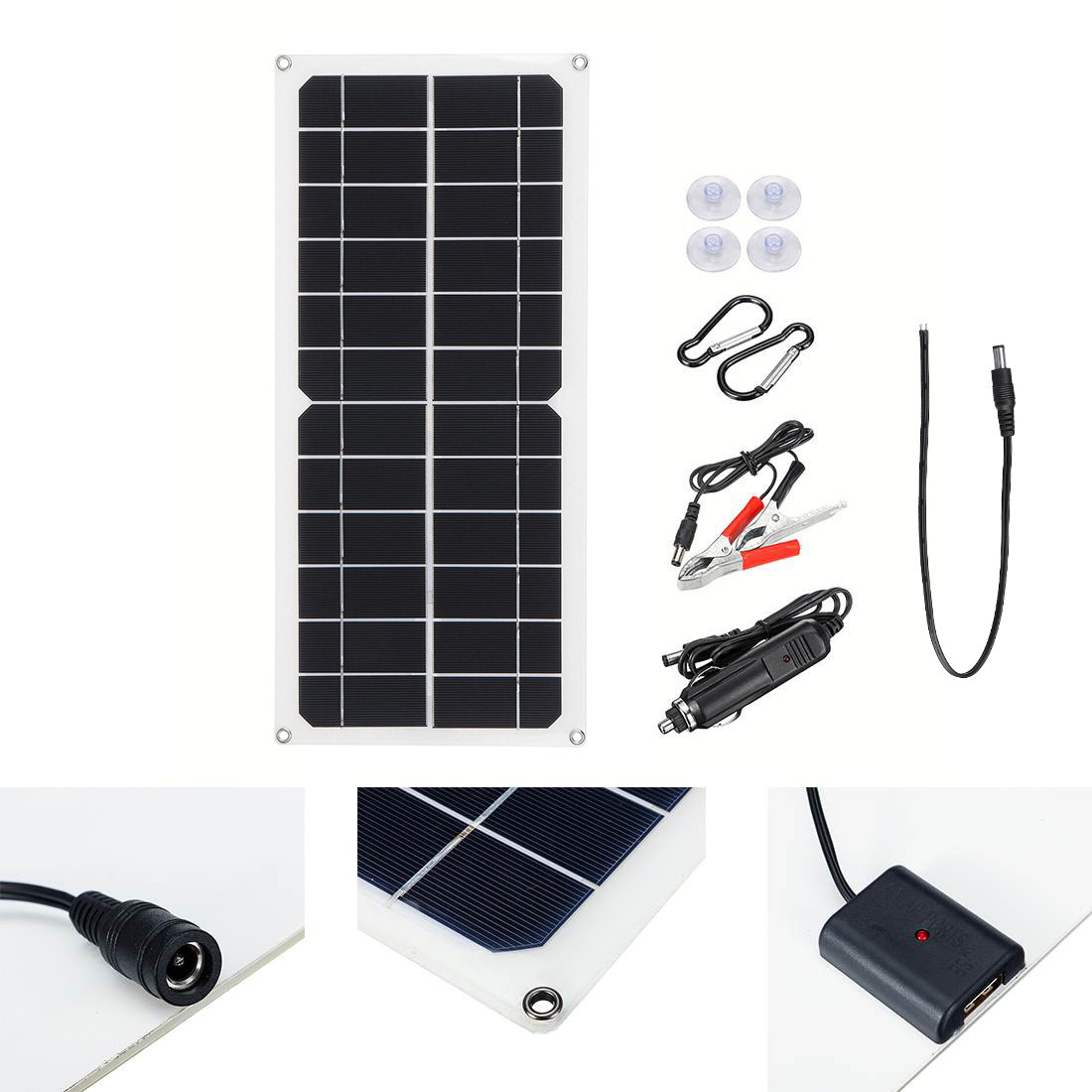 10W12V dual USB salida panel controlador RV combo camping pet house estufa al aire libre generación de energía Item Picture