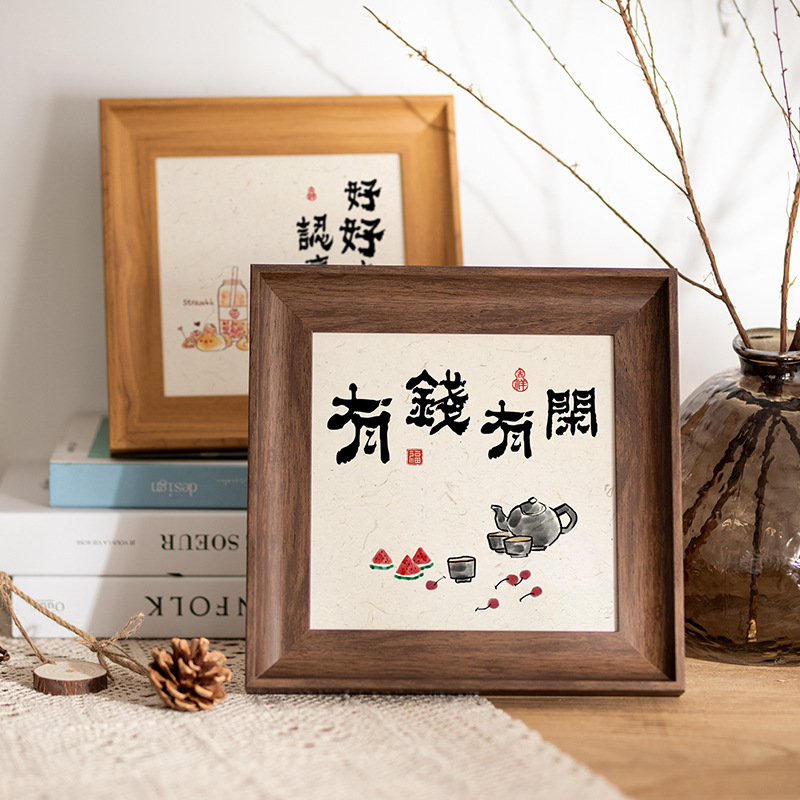 American minimalist photo frames, square creative picture frames, retro display stands, 6-inch, 7-inch, 10-inch wall-mounted decorative picture frames wholesale