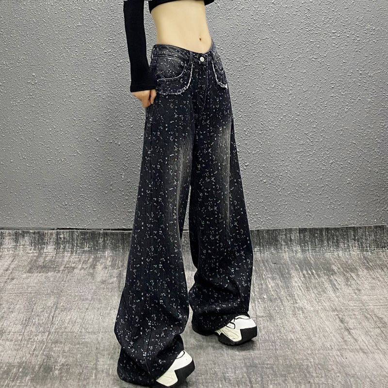 【 Xiao Dan Customization 】 Original and personalized jeans for girls in the autumn of 2025, new straight-leg wide-leg pants details Picture