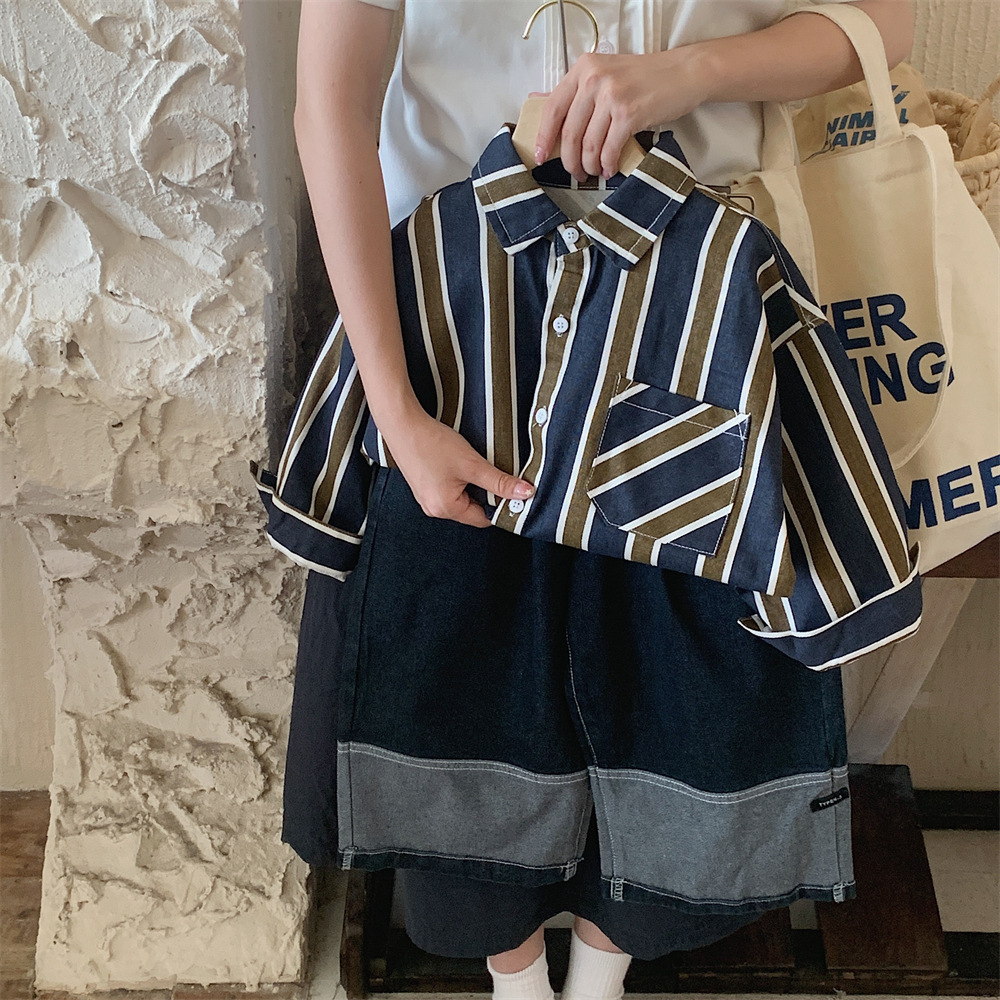 Montaigne Children's Jeans 2023 Autumn Korean Edition New Men's and Girls' wide-leg jeans Baby patchwork pants Application Scenario