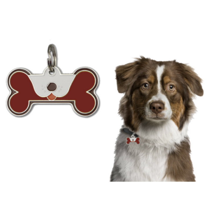 New dog collar accessory, bone pet identity dog tag, cartoon print cat necklace pendant, pet accessory Application Scenario