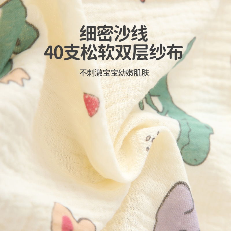 Summer thin short-sleeved one-piece baby clothes, summer gauze pure cotton baby clothes, newborn crawling clothes, summer clothing Specification image