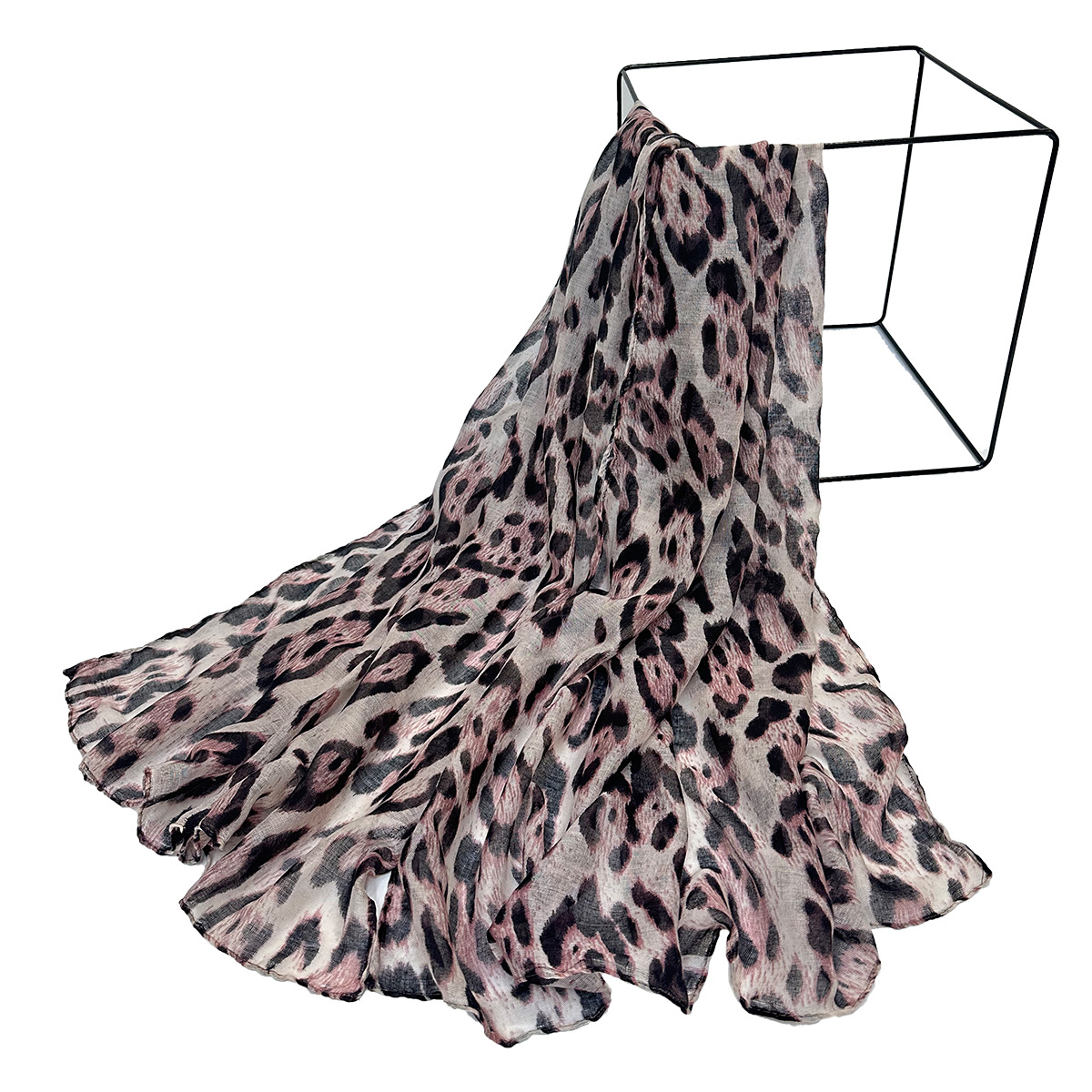 Cross-Border Spot Europe And The United States Classic Fashion Leopard Print Long Balinese Yarn Print Fashion Scarf Female Support Order Item Picture