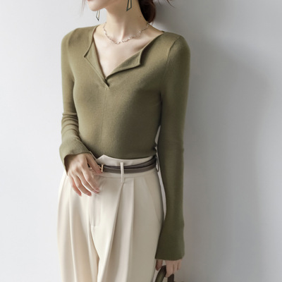 Mzomxo Gentle Wind Top Early Fall Cashmere Elegant Everything Lazy Cardigan Design Simple Knitwear Specification drawing
