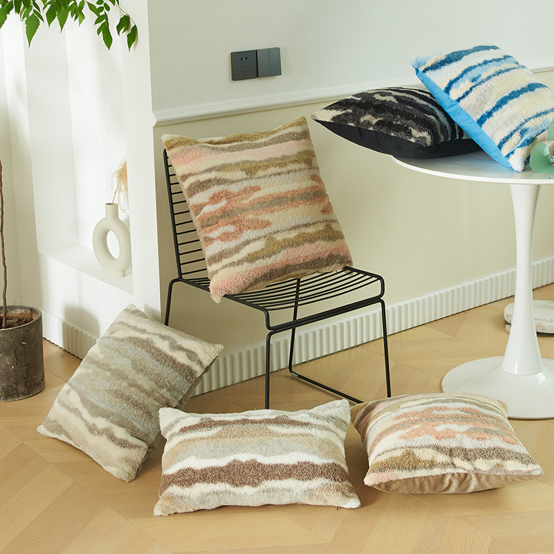 2022 New style plush pillowcase with texture, fluffy sand feel and color. Wholesale sofa pillow cushion cover Application Scenario