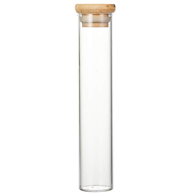 Vertical multi-functional sealed jar, bar counter decoration, coffee bean display stand, wooden frame, bamboo tray, storage, glass storage box Item Picture