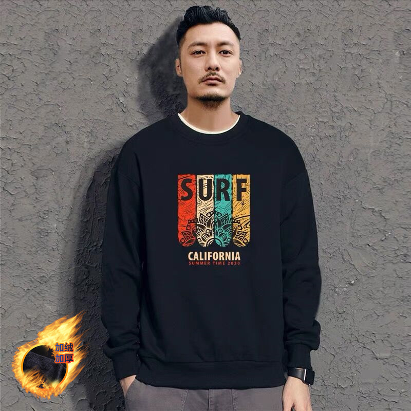 Andy Lau's 2022 Spring and Autumn new men's hoodie, round-neck pullover, long-sleeved and fleece winter loose men's top