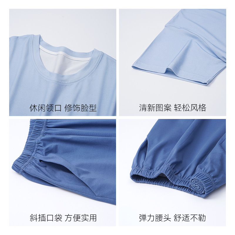 Tencel Modal Pajamas Men's Summer Short sleeves and Shorts 2025 New style Summer plus-size cool Home wear set Application Scenario