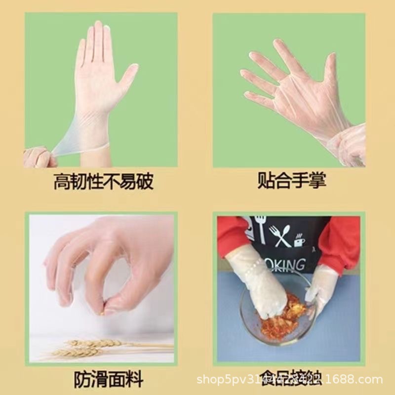 Junda Factory directly sells disposable children's PE gloves, food-grade bagged film gloves for student and child protection, as well as for school painting and catering details Picture