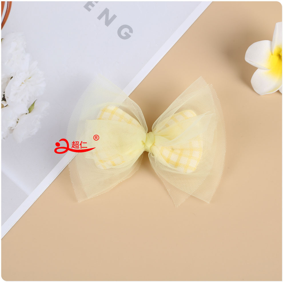 Hand-Made Bows Japanese And Korean Style Hair Accessories Gift Clothing Accessories New Mesh Perspective Check Bows Can Be Produced Specification drawing