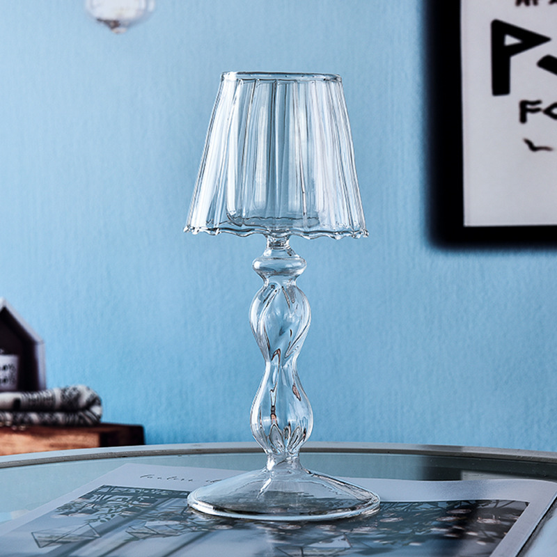 European Transparent Glass Table Lamp Shape Candlestick Wedding Home Creative Decoration Specification drawing