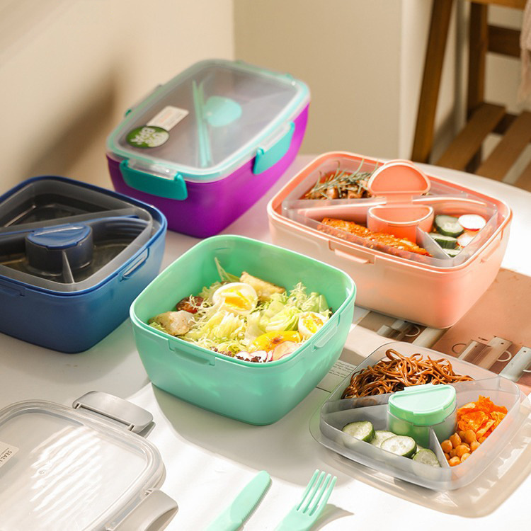 Love Youhui bento box students office workers simple wind portable lunch box can microwave square format lunch box