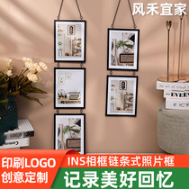 Fenghe ins photo frame chain type photo frame creative cross-border wall decoration interior living room wall decoration hanging wall picture frame