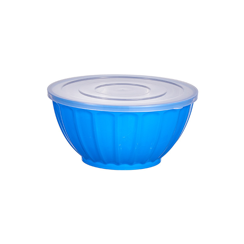 Round With Cover Pp Material Plastic Bowl Table Top Fruit Salad Bowl Organizing Cutlery Kitchen Mixing Storage Bowl Item Picture