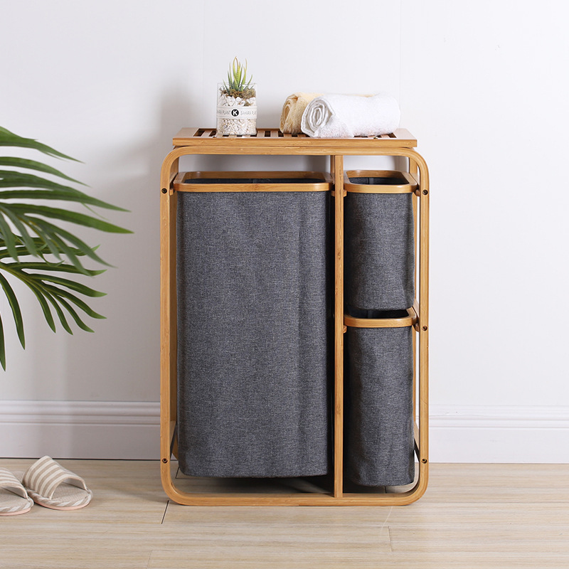 Foldable bamboo classification storage basket Specification image