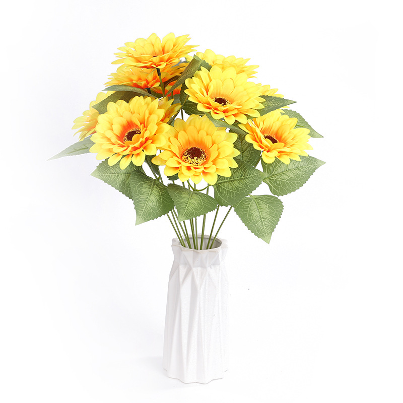 Simulación girasol simulación flor amarillo girasol casa sala de estar idílico estilo fotografía clásica accesorios decoración al por mayor Item Picture