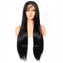European and American women's wigs Long straight front lace chemical fiber women's wigs T lace wigs