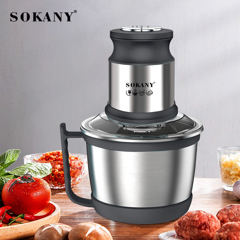 跨境外贸SOKANY7027家用绞肉机碎肉多功能绞馅厨房料理机3L