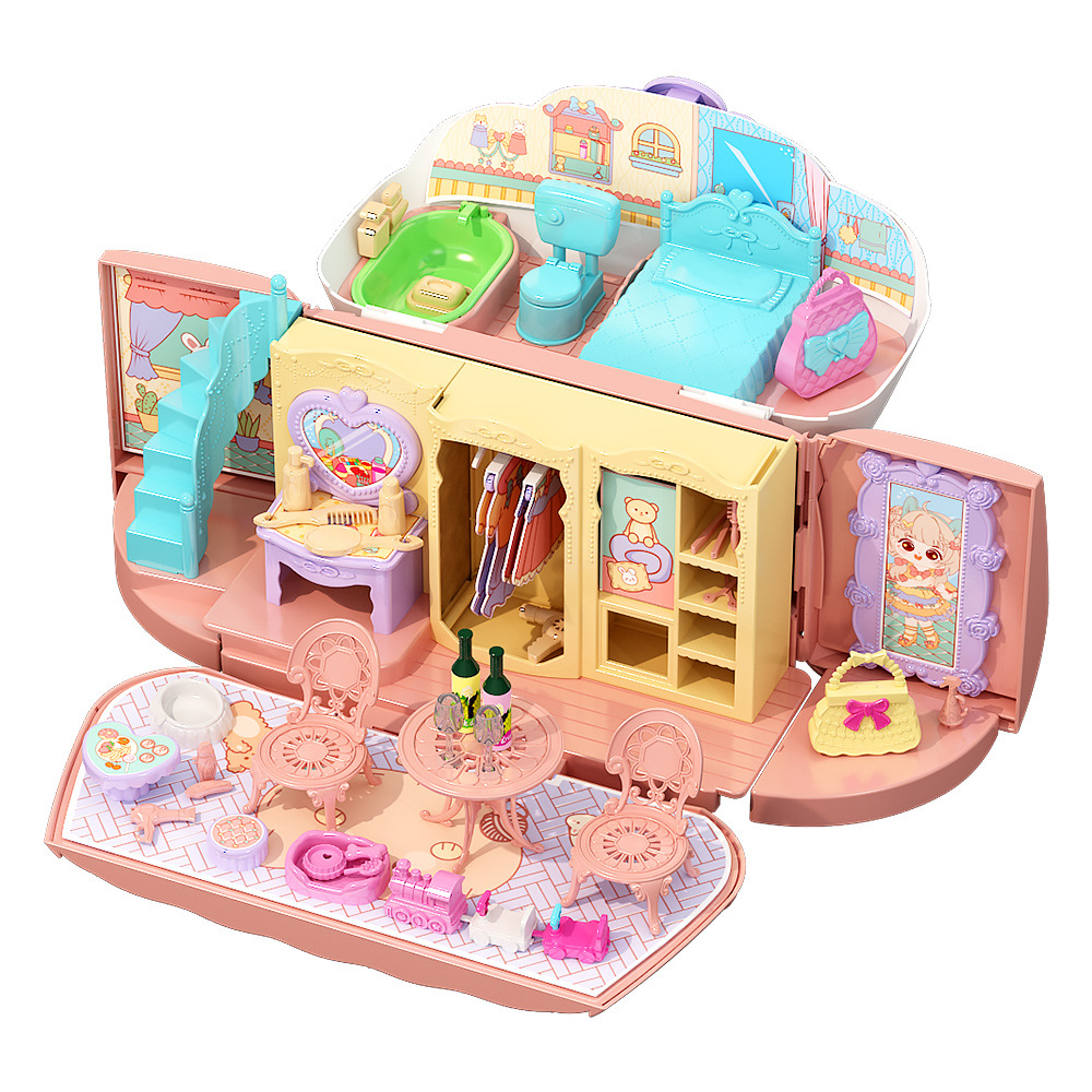 Play House Toy girl Princess Doll House Little girl Villa Castle Children's birthday gift Girl handbag Item Picture