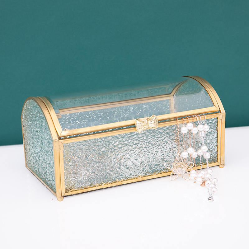 Glass jewelry box and accessory storage box