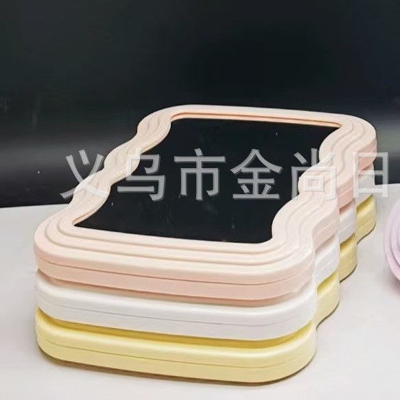 Creative new wavy makeup mirror, simple desktop mirror, high-end wavy dressing mirror for dormitories, dual-purpose mirror Application Scenario
