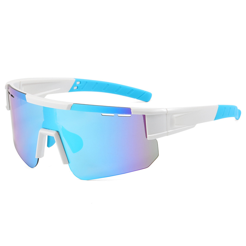 Cross-border new cycling glasses, outdoor sports glasses, one-piece large-frame sunglasses, colorful reflective mercury sunglasses wholesale cycling glasses, men's and women's outdoor running glasses, cycling glasses, retro goggles, helmets, cycling glasses, windshields details Picture