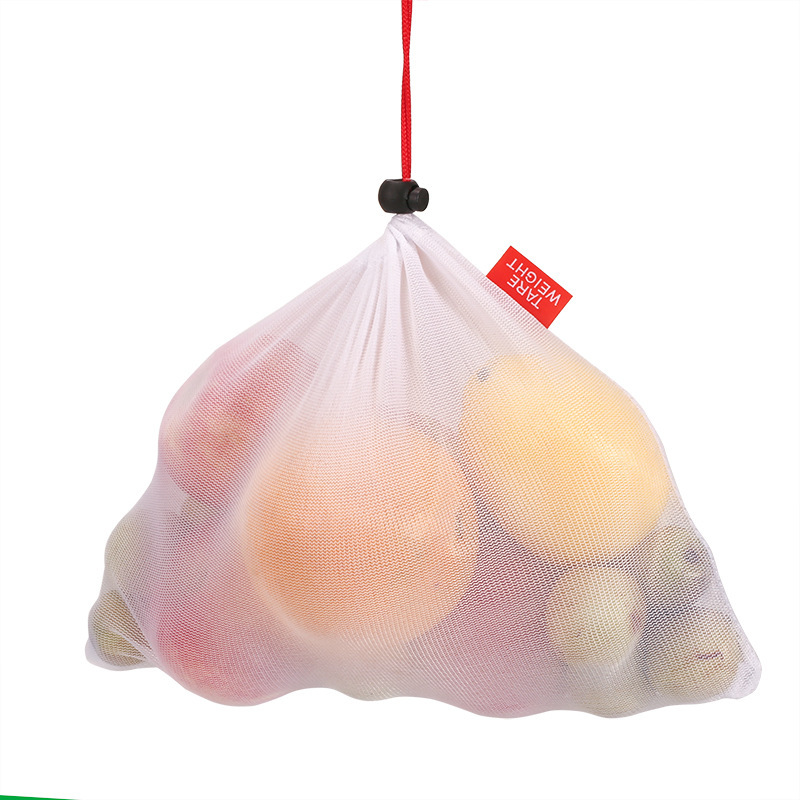 涤纶拉绳束口网袋超市菜场水果蔬菜抽绳网眼购物袋定制可重复使用详情图1