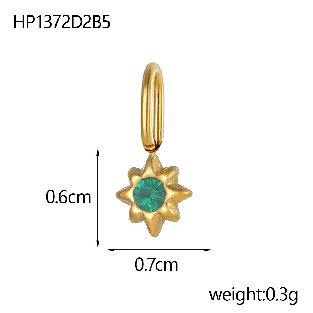 European and American cross-border exquisite titanium steel style micro-inlaid octagonal star diy pendant accessories, earrings, necklaces, jewelry accessories, pendants pic 15