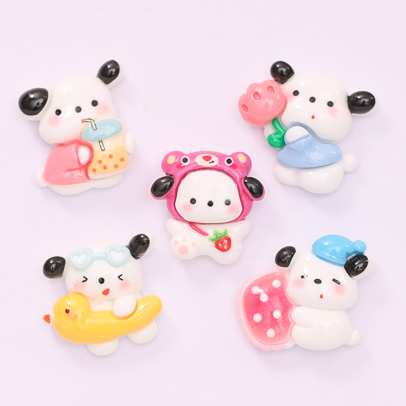 Cartoon Swim Ring Drag Dog Diy Cream Glue Phone Case Hair Accessories Shoe Buckle Resin Accessories Wholesale Item Picture