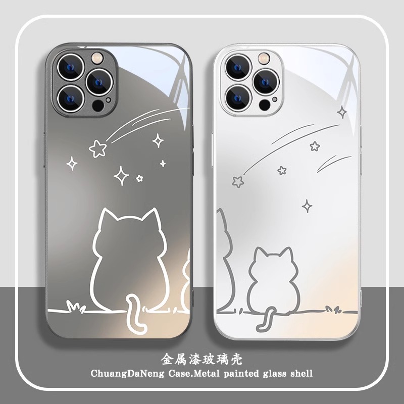 IPhone 16 phone case 13promax Protective case iPhone 12 Mini Painted 15 Cat 11 Couple 14plus