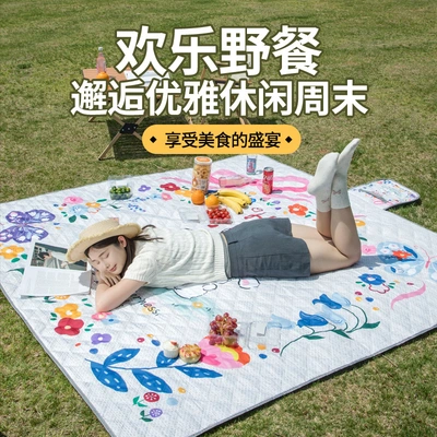 Outdoor picnic mat, moisture-proof thickened, moisture-proof mat, 2×2 outdoor picnic, camping, beach tent, waterproof mat thumbnail