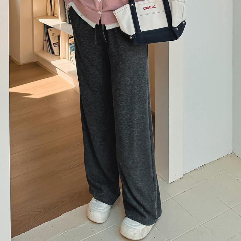 Plate-size women's versatile casual pants, high-waisted sport wide-leg pants, 2025 autumn edition, loose straight-leg pants for chubby girls NK1099 details Picture