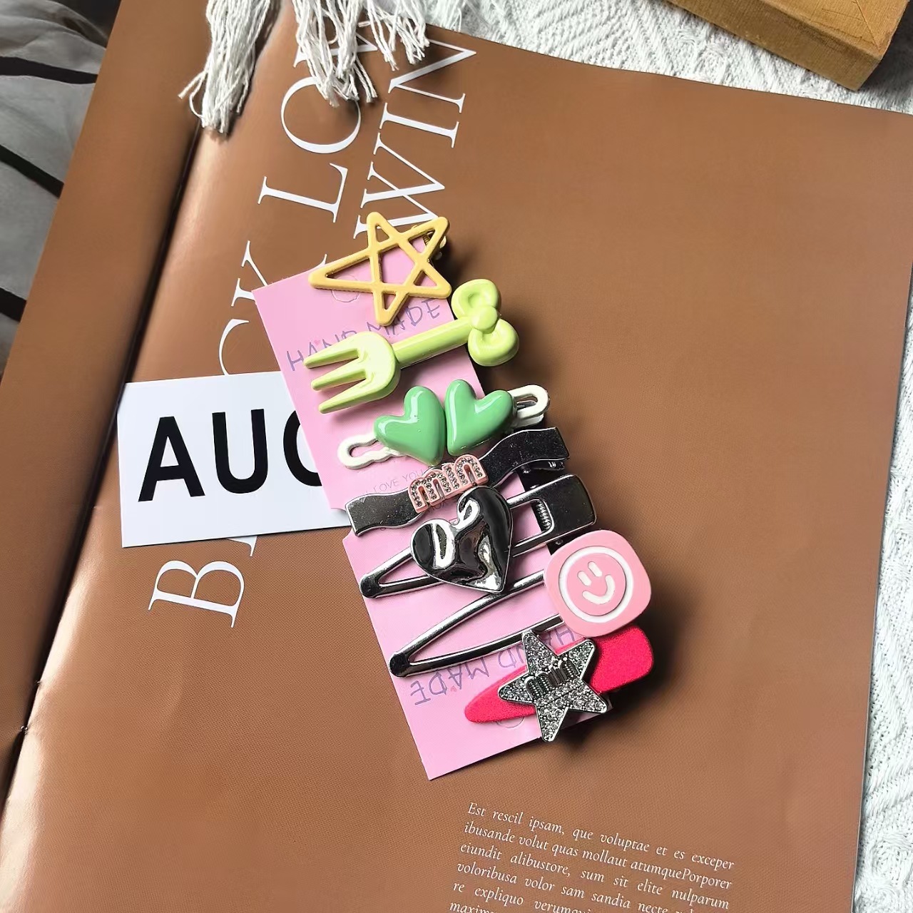 2023新款y2k星星发夹女侧边刘海夹甜酷多巴胺一字夹子 小发卡头饰详情8