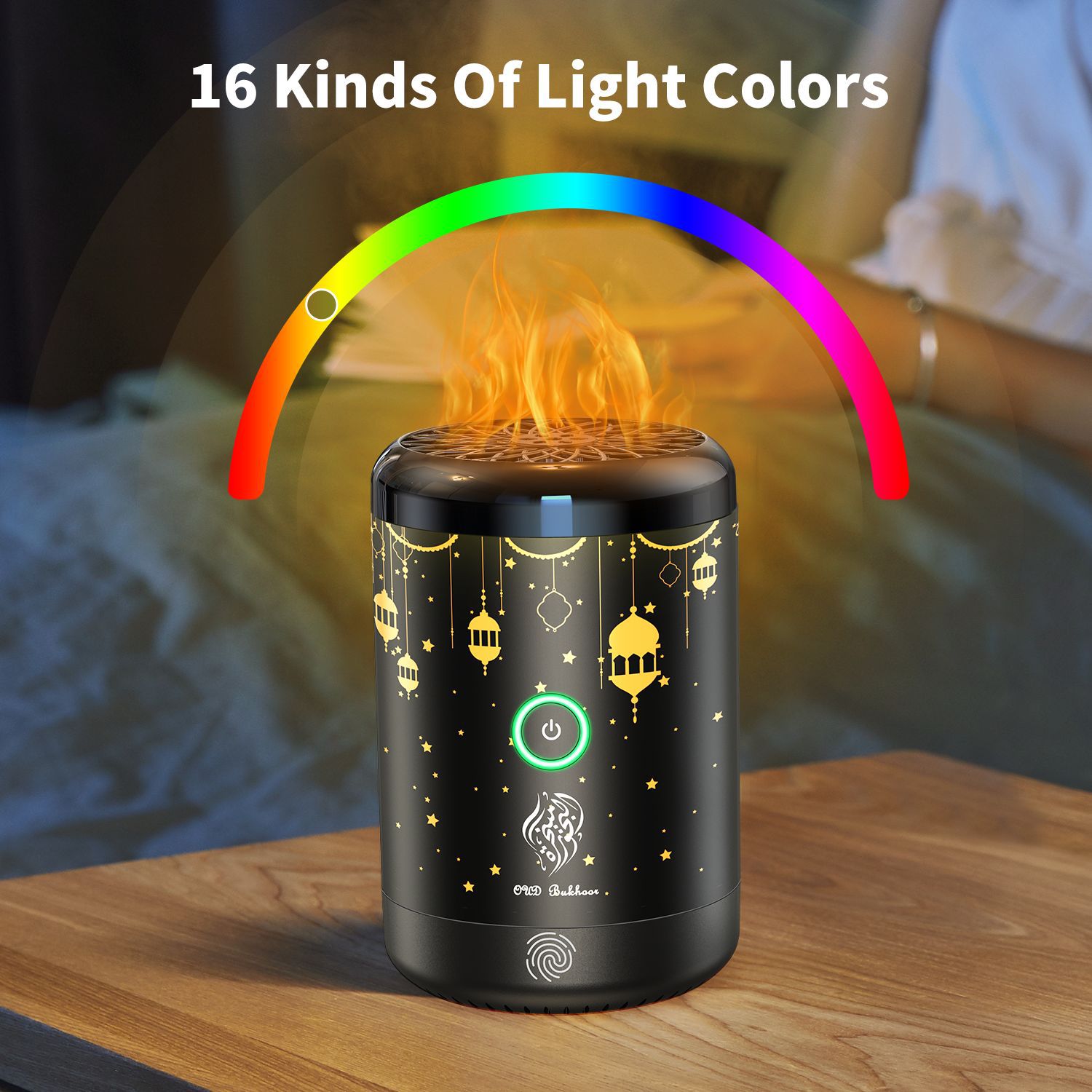 2022 New Bakhoor Bukhoor electric incense burner 16 colors remote control fingerprint touch full figure