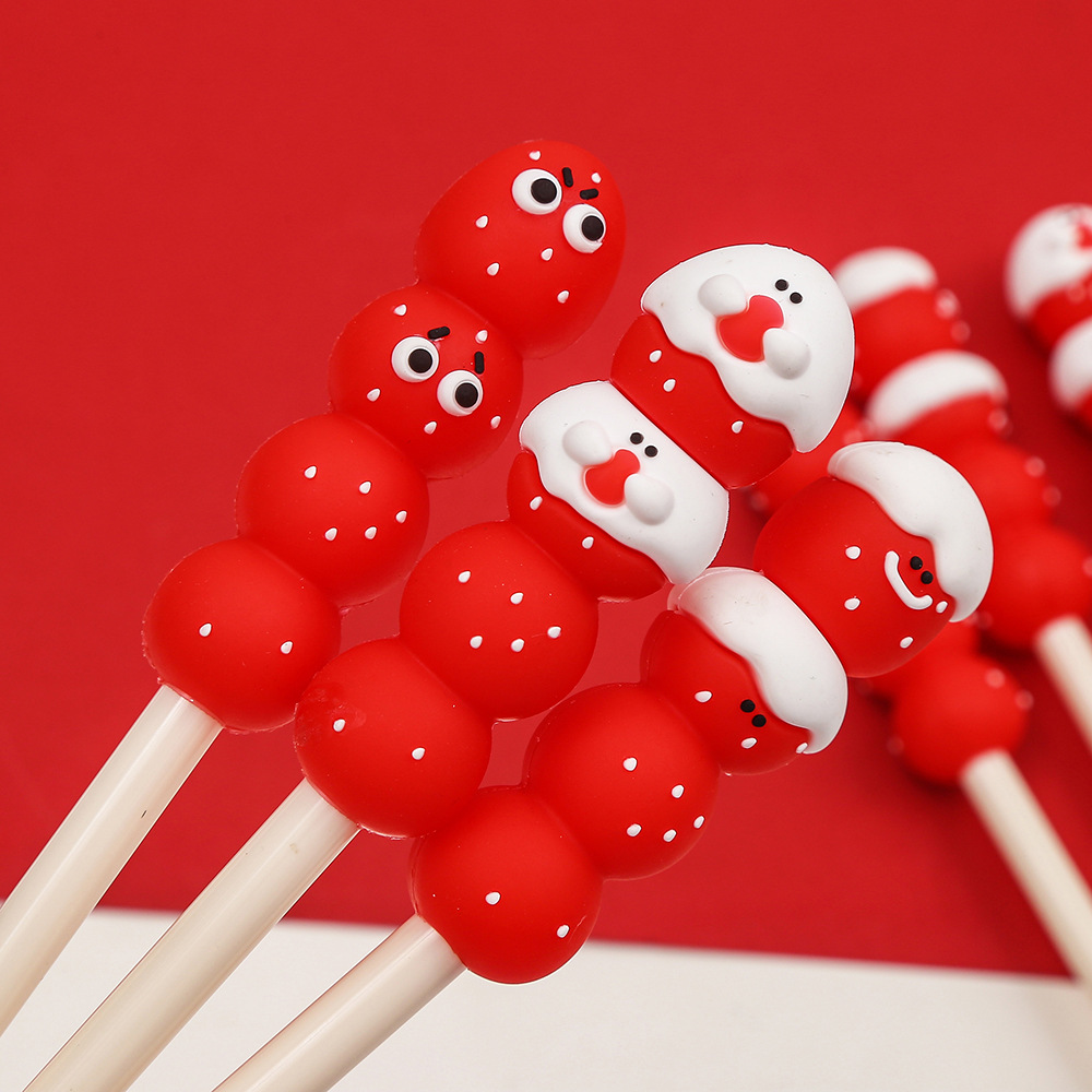 Zhongfan Stationery Cartoon Sugar Gourd Soft Silicone Neutral Pen Ins Cute Student Exam Black Pen Signature Pen Specification drawing