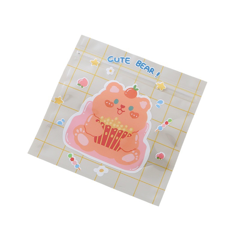 Cartoon Ziplock Bag Cute Bear Snack Candy Bag Translucent Jewelry Storage Bag Ziplock Bag Item Picture